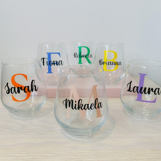 Colourful Monogram Glass